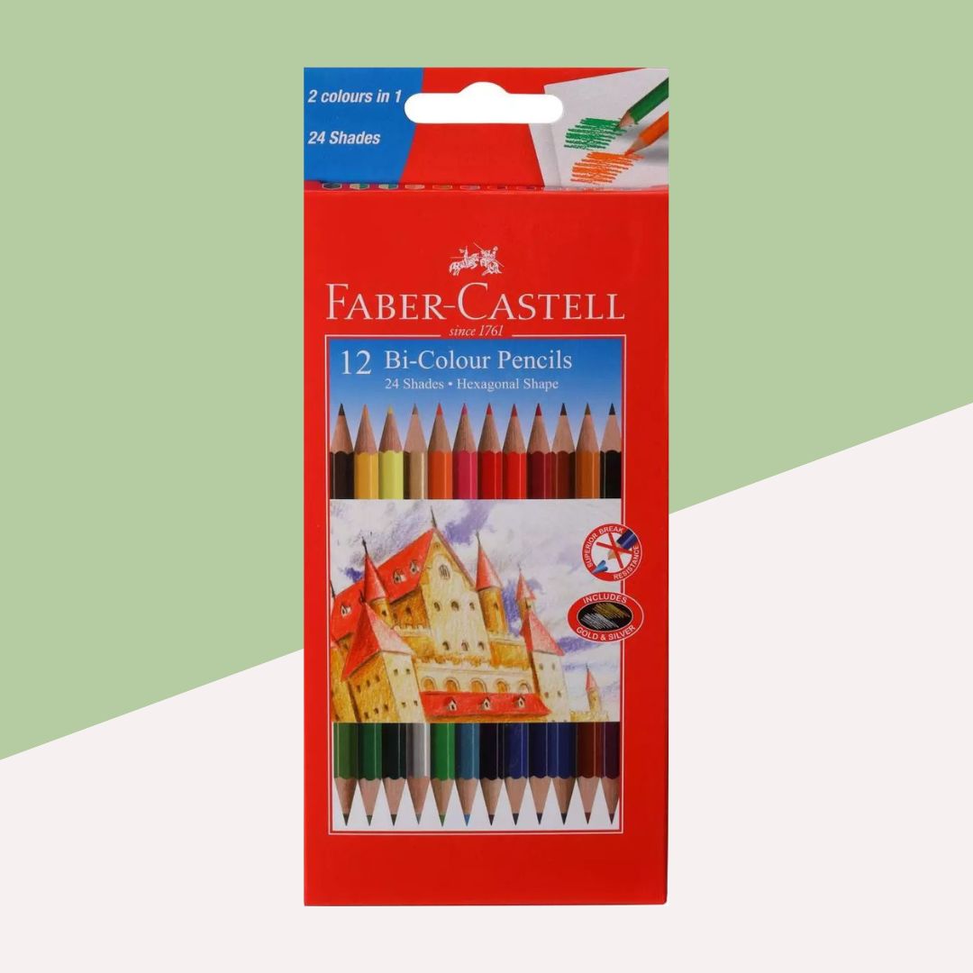 Faber-Castell Bi-Color Pencil Set: Assorted Pens ( Pack of 12 ) - Topperskit LLP