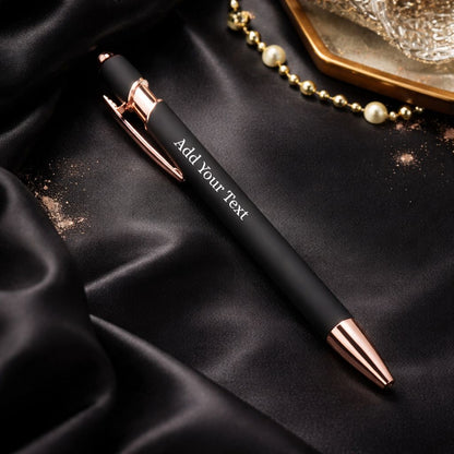 Stylus Black & Gold Premium Body Click Ball Pen with Box- Blue Ink (Pack of 1)