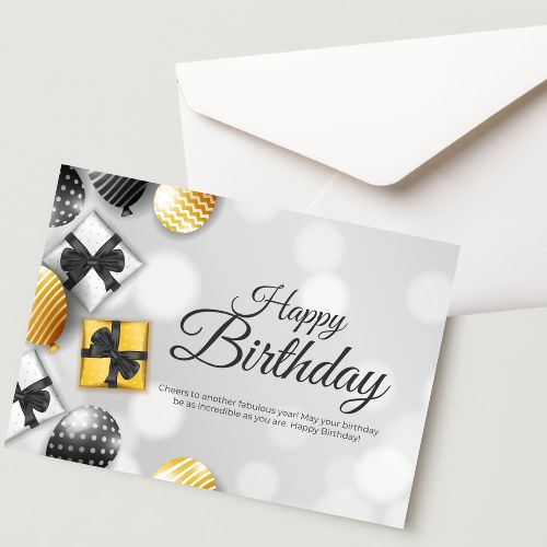 Premium Birthday Card with Envelope 300 GSM Cold-Pressed Paper (Pack of 1)