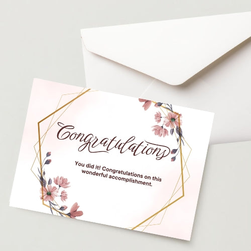 Congratulation Greeting Card – 300 GSM Cold Pressed Paper with 1 Envelope