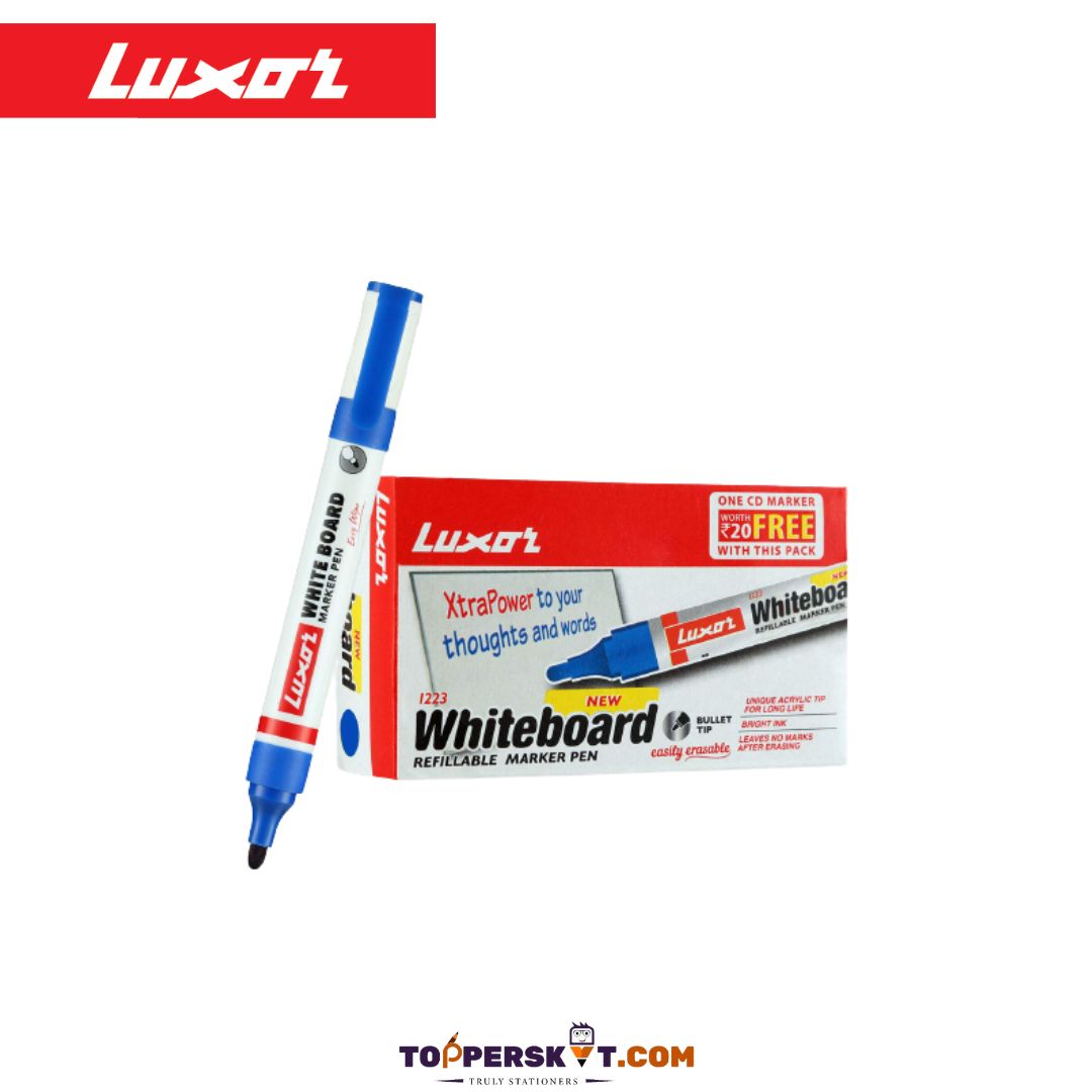 Luxor Whiteboard Marker-Blue : Effortless Writing, Easy Erasability ( Pack of 1 ) - Topperskit LLP