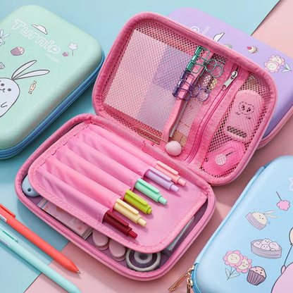 3D Cartoon Design Plastic Hardtop Pencil Case Assorted Design (Pack of 1)