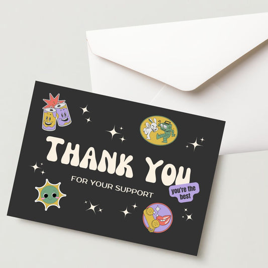 Thank You greeting Card - Premium 300 GSM Paper with Envelope (Pack of 1)