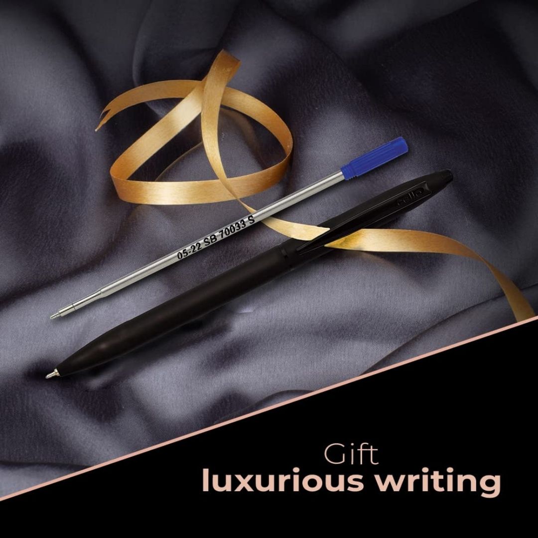 Cello Signature Carbon Slim Ball Pen – Blue : Elegance Redefined ( Pack of 1 ) - Topperskit LLP