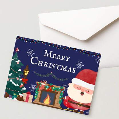 Christmas Greeting Card- 300 GSM Paper with Envelope (Pack of 1)