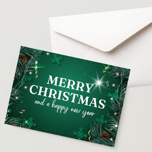 Christmas Greeting Card- 300 GSM Paper with Envelope (Pack of 1)