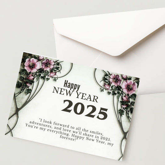 New Year Greeting Card – 300 GSM, Cold Pressed, 1 Card with Envelope