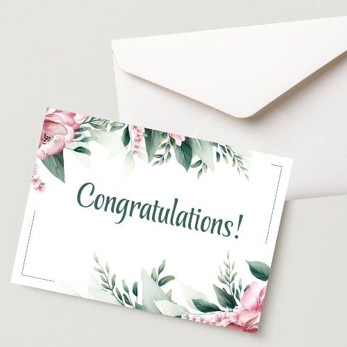 Congratulation Greeting Card – 300 GSM Cold Pressed Paper with 1 Envelope