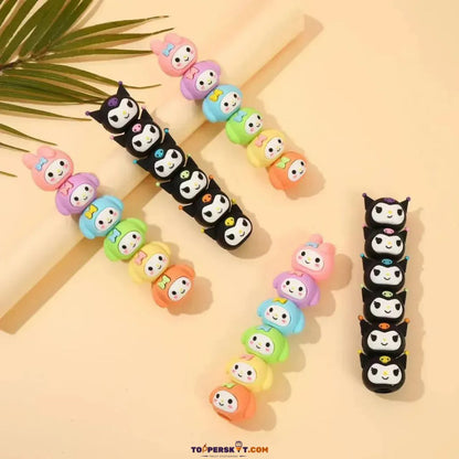 Cute Kuromi Design Stack & Shine Fluorescent Highlighter Pens (Pack of 6)