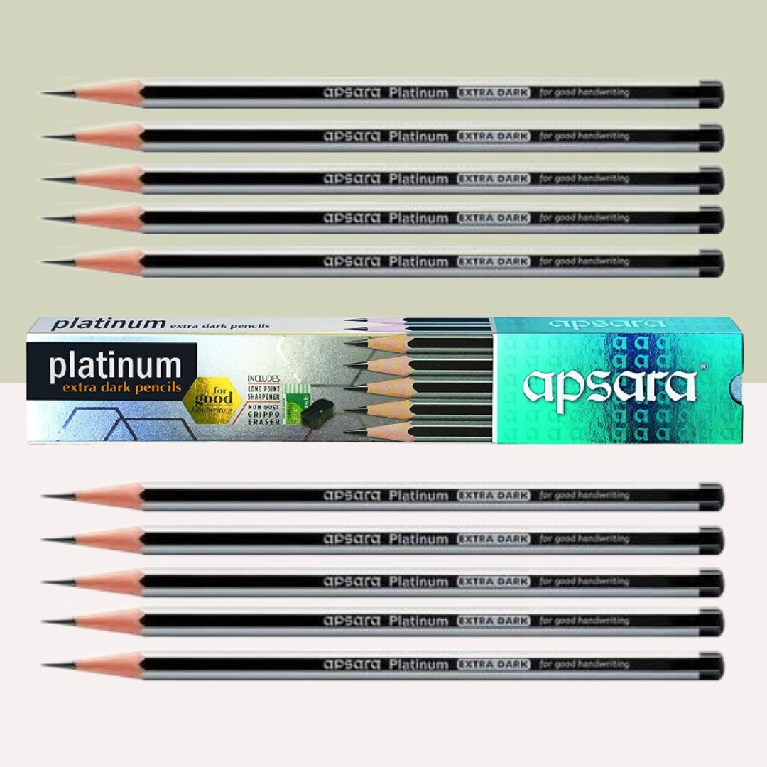 Apsara Platinum Extra Dark Pencils : Elevate Your Writing ( Pack Of 10 ) - Topperskit LLP