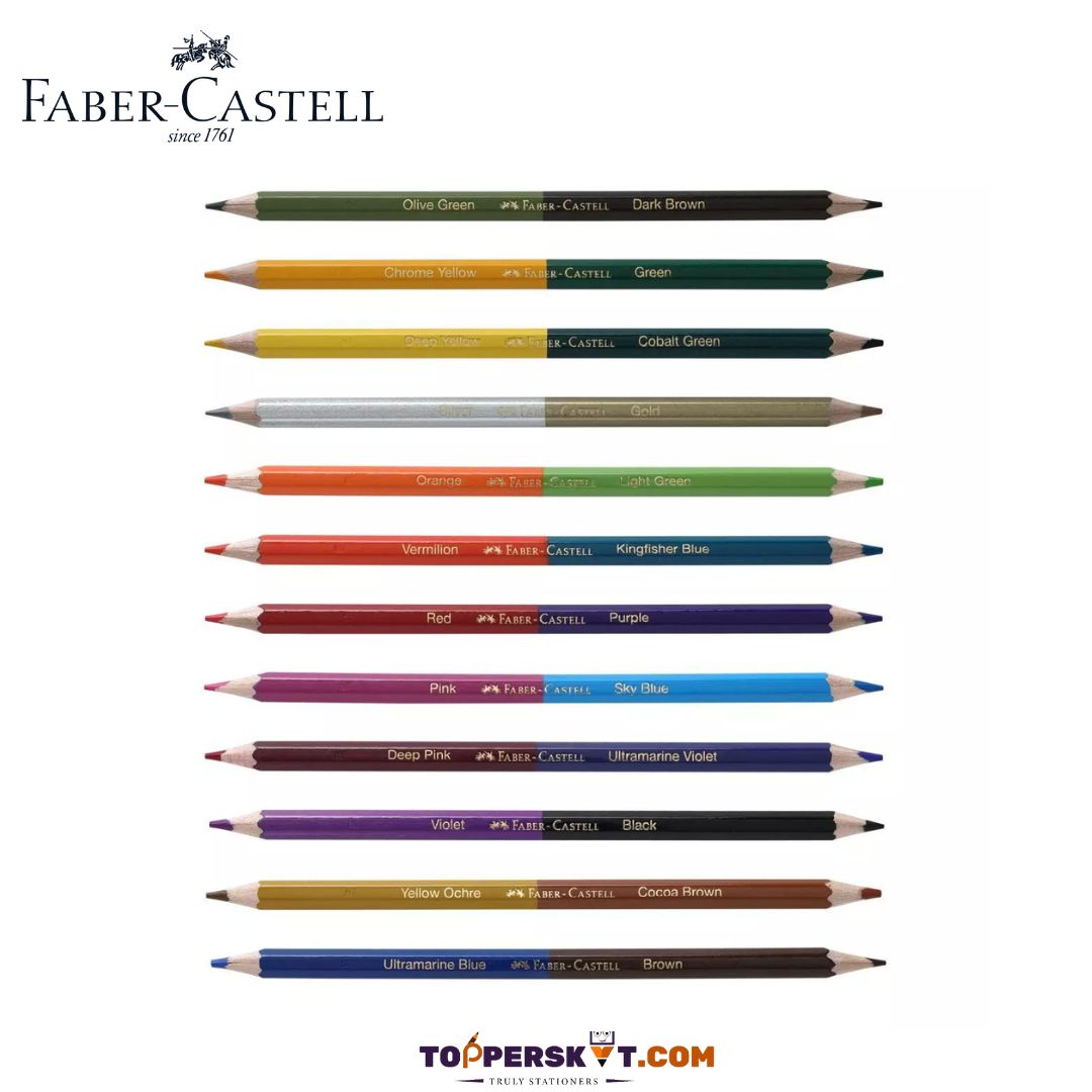 Faber-Castell Bi-Color Pencil Set: Assorted Pens ( Pack of 12 ) - Topperskit LLP