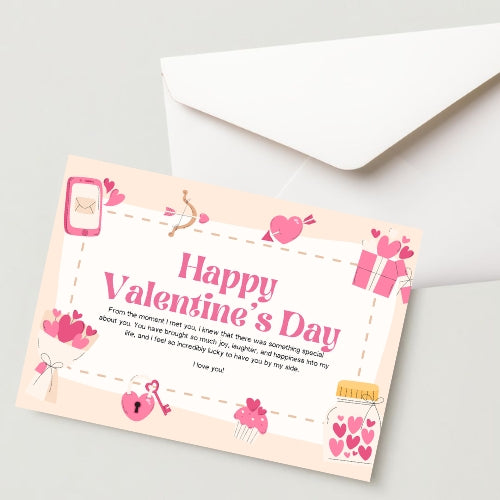 Premium Valentine's Day Greeting Card 300 GSM Cold Pressed Paper with 1 Envelope