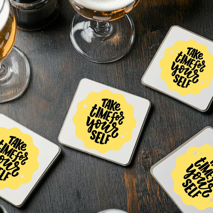 Square Cute Coaster Set – Stylish & Durable Drink Coasters (Pack of 6 ...