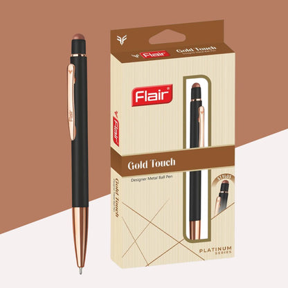 Flair Gold Touch Designer Metal Ball Pen With Stylus ( Pack of 1 )