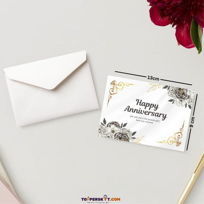 Premium Anniversary  Greeting Card with Envelope 300 GSM Cold-Pressed Paper (Pack of 1)