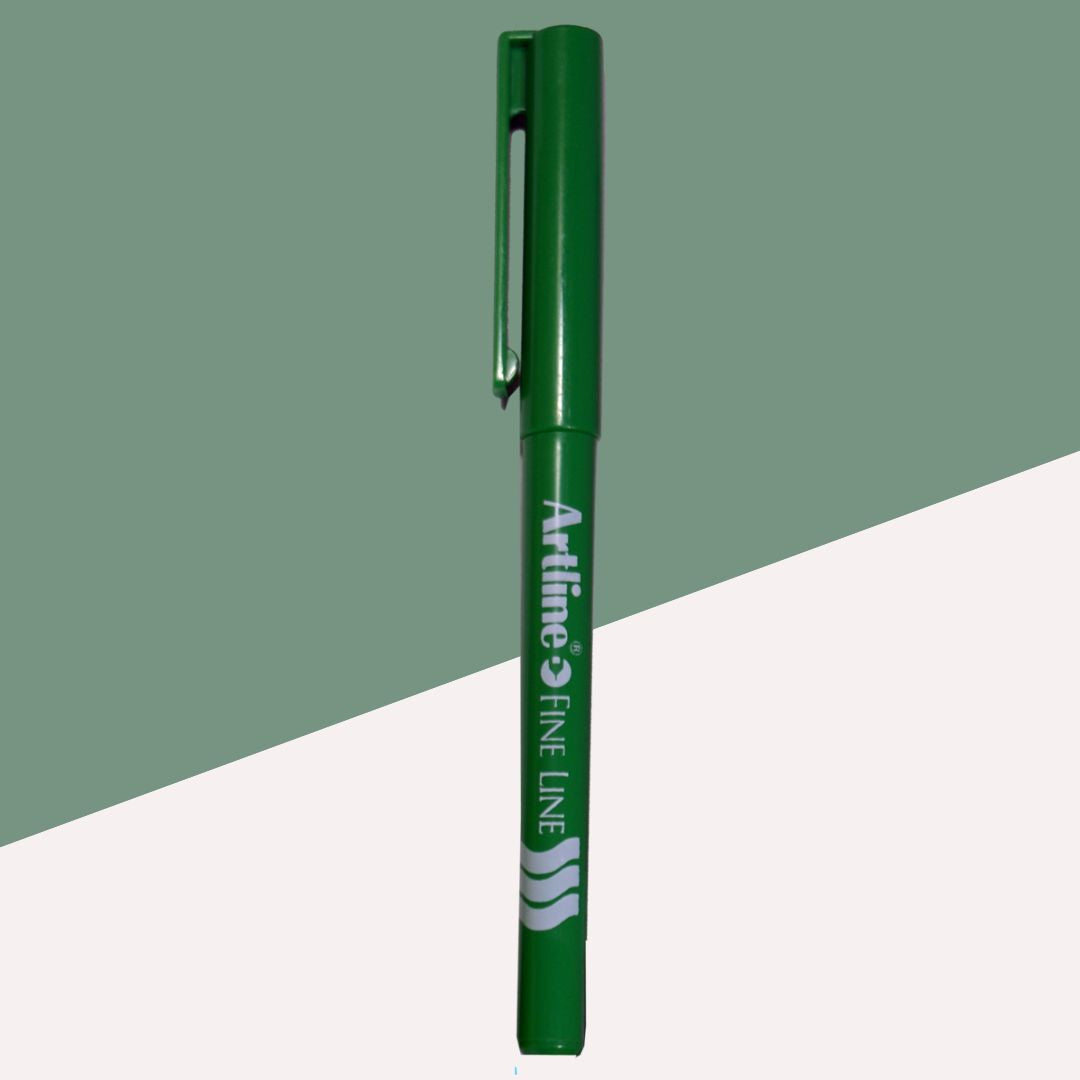 Artline Fine Line - Green : Precision Writing and Sketching Pen ( Pack of 1 ) - Topperskit LLP