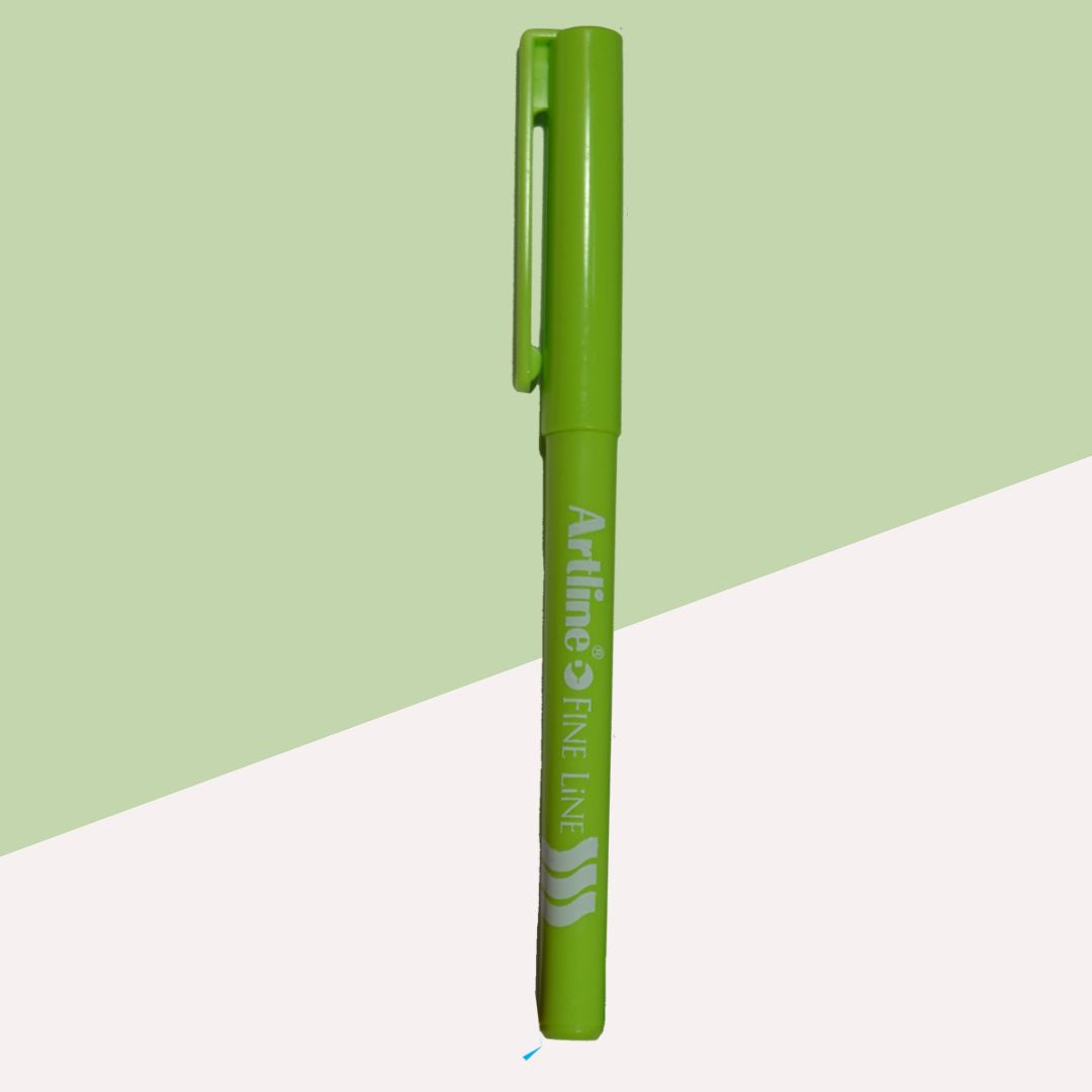 Artline Fine Line - Light Green : Precision Writing and Sketching Pen ( Pack of 1 ) - Topperskit LLP