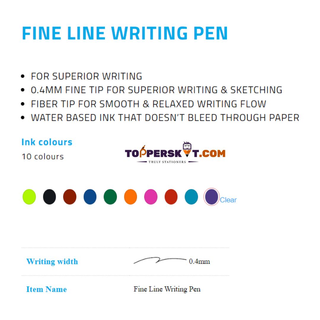 Artline Fine Line - Light Blue : Precision Writing and Sketching Pen ( Pack of 1 ) - Topperskit LLP