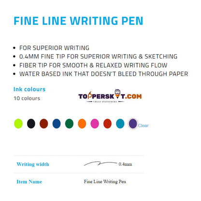 Artline Fine Line - Black: Precision Writing and Sketching Pen ( Pack of 1 ) - Topperskit LLP
