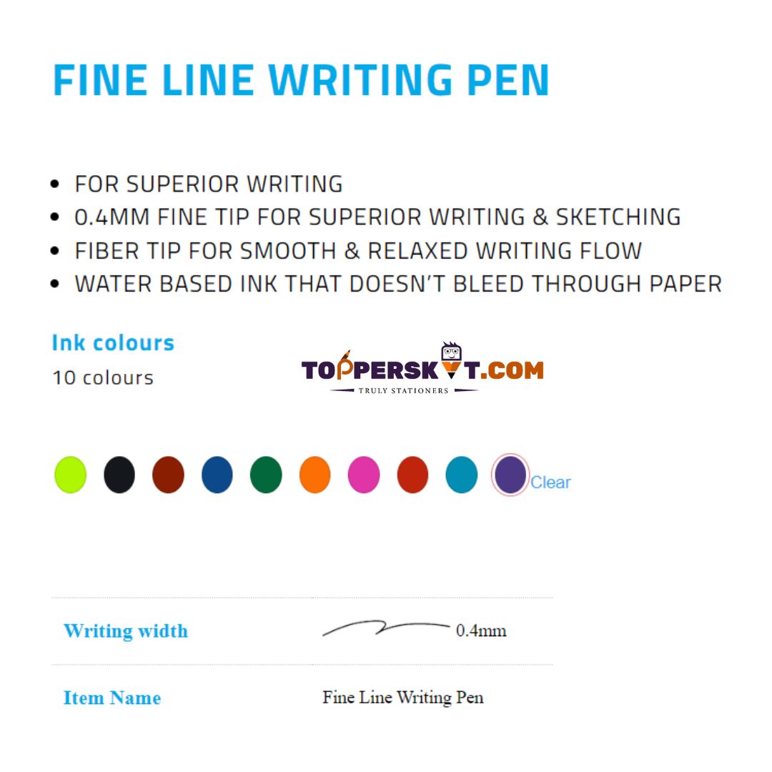 Artline Fine Line - Blue : Precision Writing and Sketching Pen ( Pack of 1 ) - Topperskit LLP