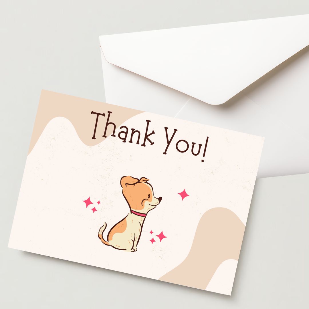 Thank You greeting Card - Premium 300 GSM Paper with Envelope (Pack of 1)