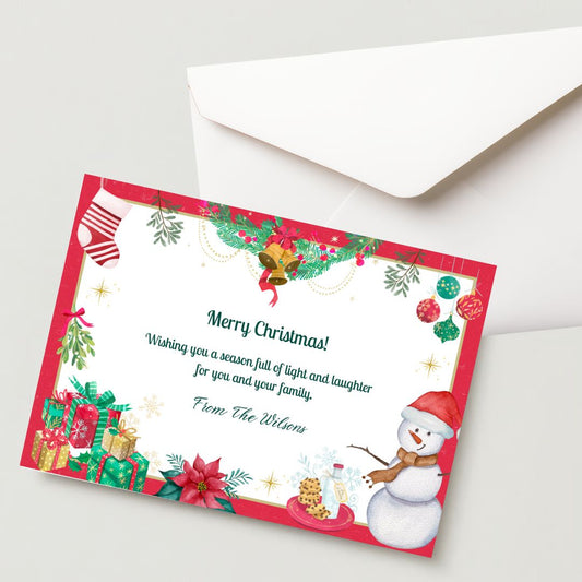 Christmas Greeting Card- 300 GSM Paper with Envelope (Pack of 1)