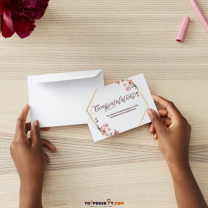 Congratulation Greeting Card – 300 GSM Cold Pressed Paper with 1 Envelope