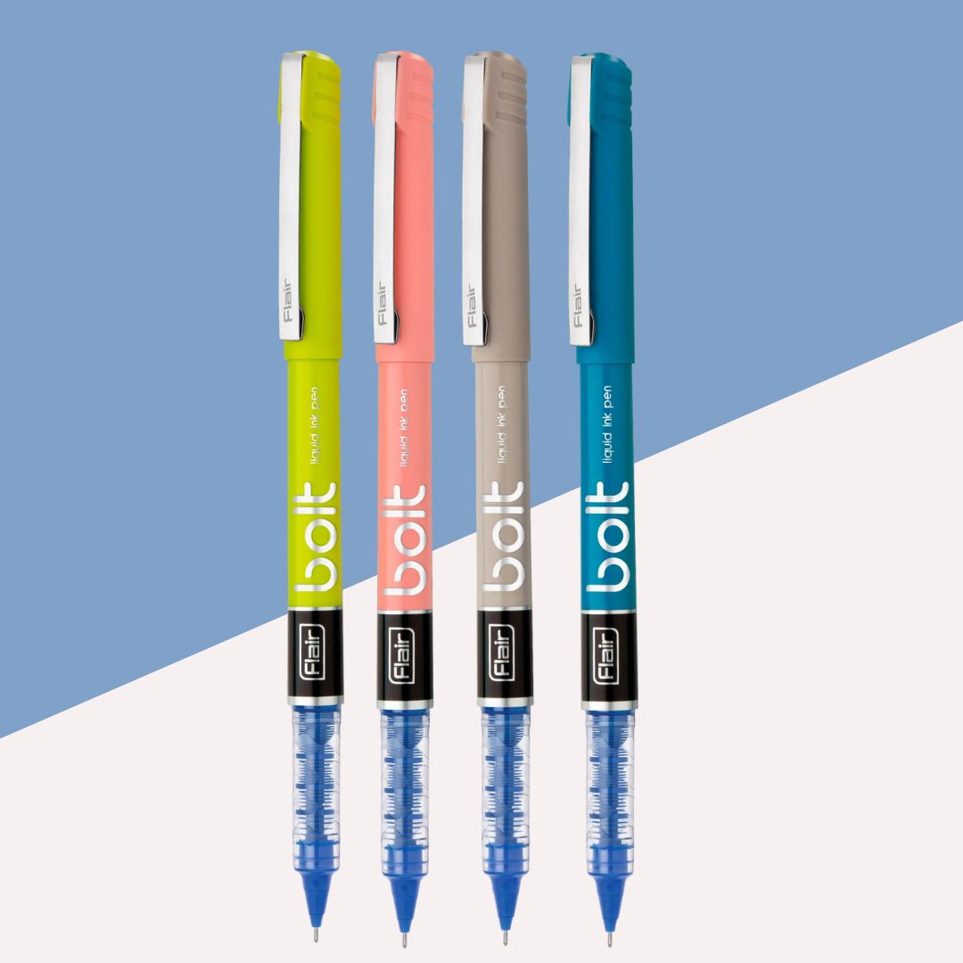 Flair Bolt Liquid Ink Pen- Blue : Effortless Precision in Writing ( Pack of 1 ) - Topperskit LLP