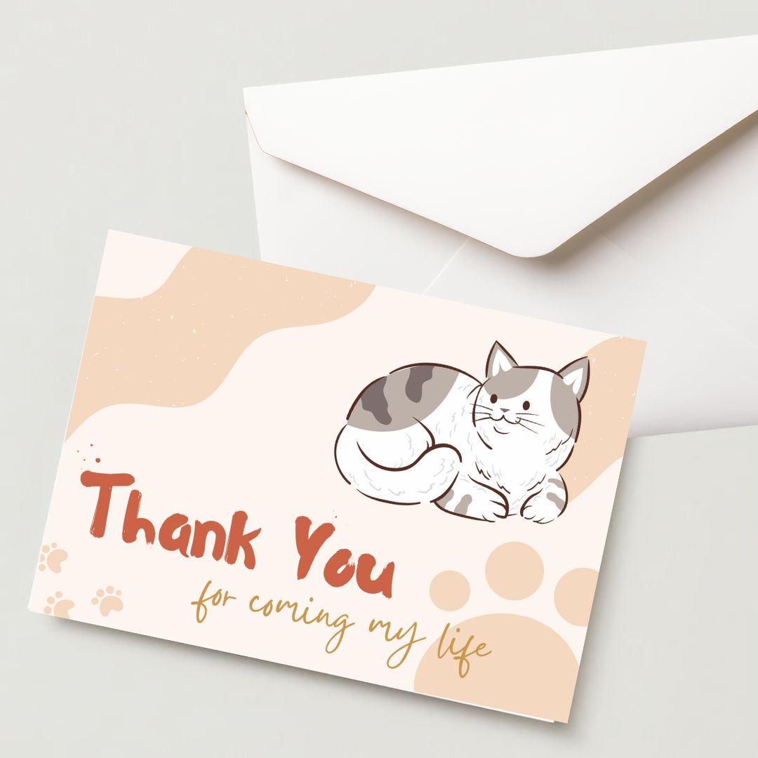 Thank You greeting Card - Premium 300 GSM Paper with Envelope (Pack of 1)