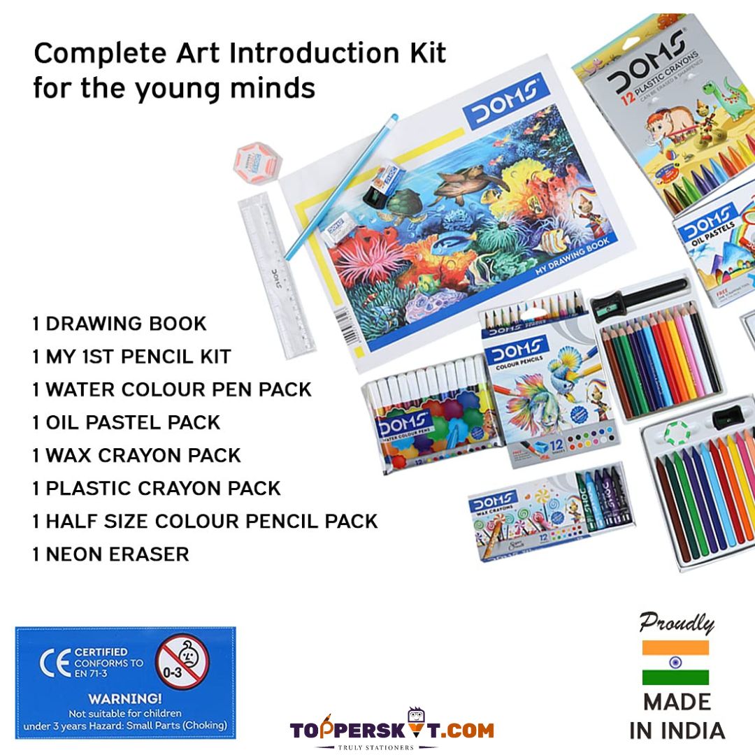 DOMS Art Strokes Kit: Comprehensive 9-Piece Set for Creative Exploration, Perfect Gift for Young Artists ( Pack of 1 ) - Topperskit LLP