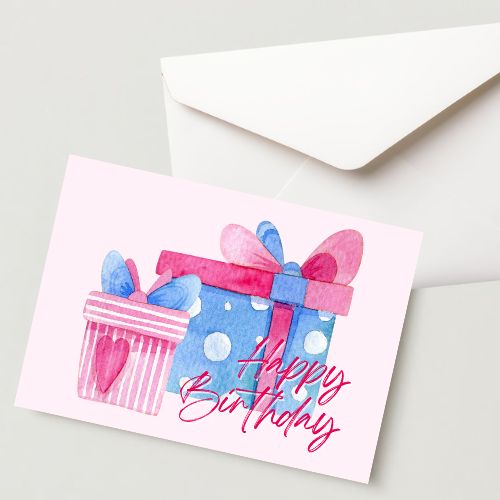 Premium Birthday Card with Envelope 300 GSM Cold-Pressed Paper (Pack of 1)