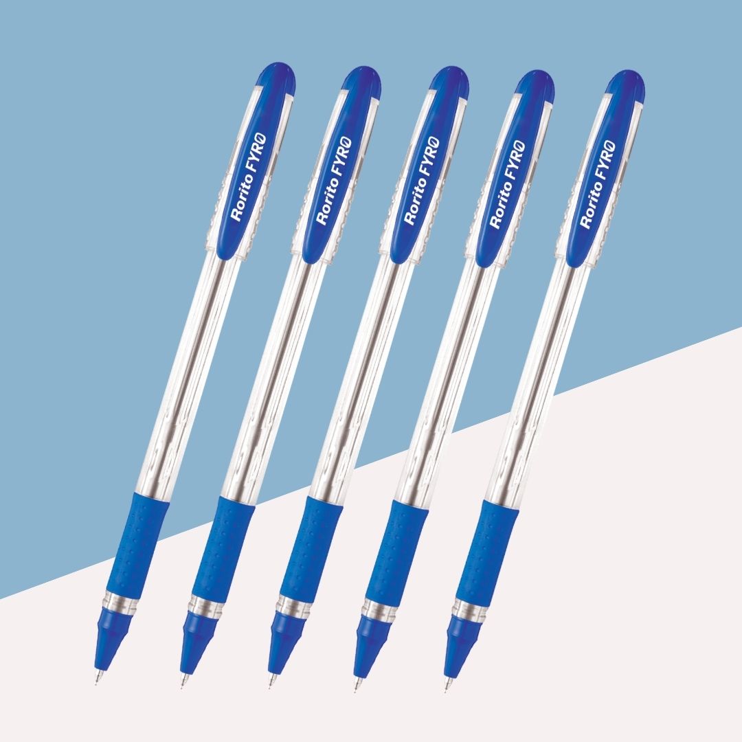 Rorito Fyro Ball Pen  – Blue: A Symphony of Precision and Comfort ( Pack of 5 ) - Topperskit LLP