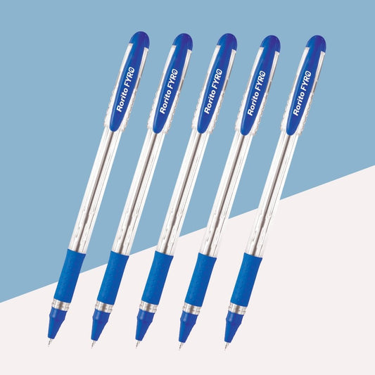 Rorito Fyro Ball Pen  – Blue: A Symphony of Precision and Comfort ( Pack of 5 ) - Topperskit LLP