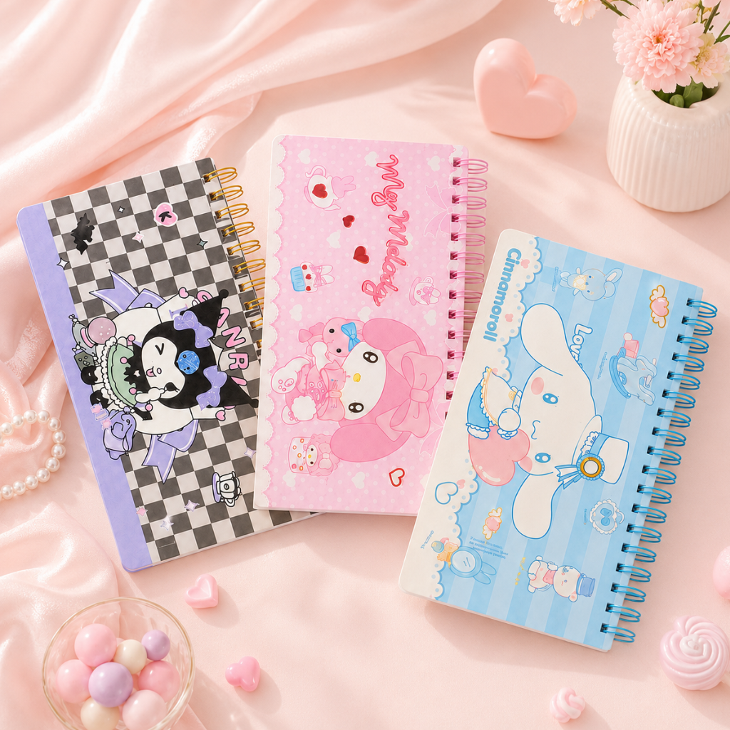 Cute Cartoon Spiral Weekly Planner Premium Textured Cover Writing Notebook (Pack of 1)