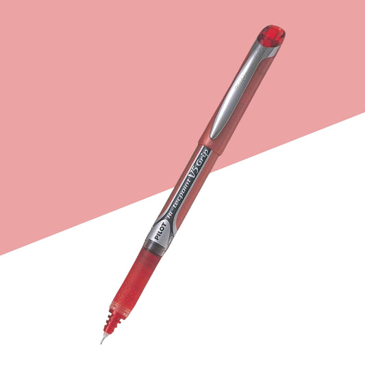 Pilot Hi-Tecpoint V5 Grip Roller Ball Pen - 0.5mm Extra Fine-Red (Pack of 1)