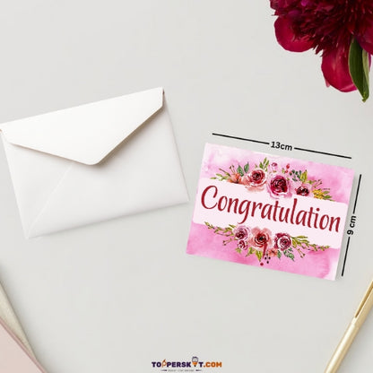 Congratulation Greeting Card – 300 GSM Cold Pressed Paper with 1 Envelope