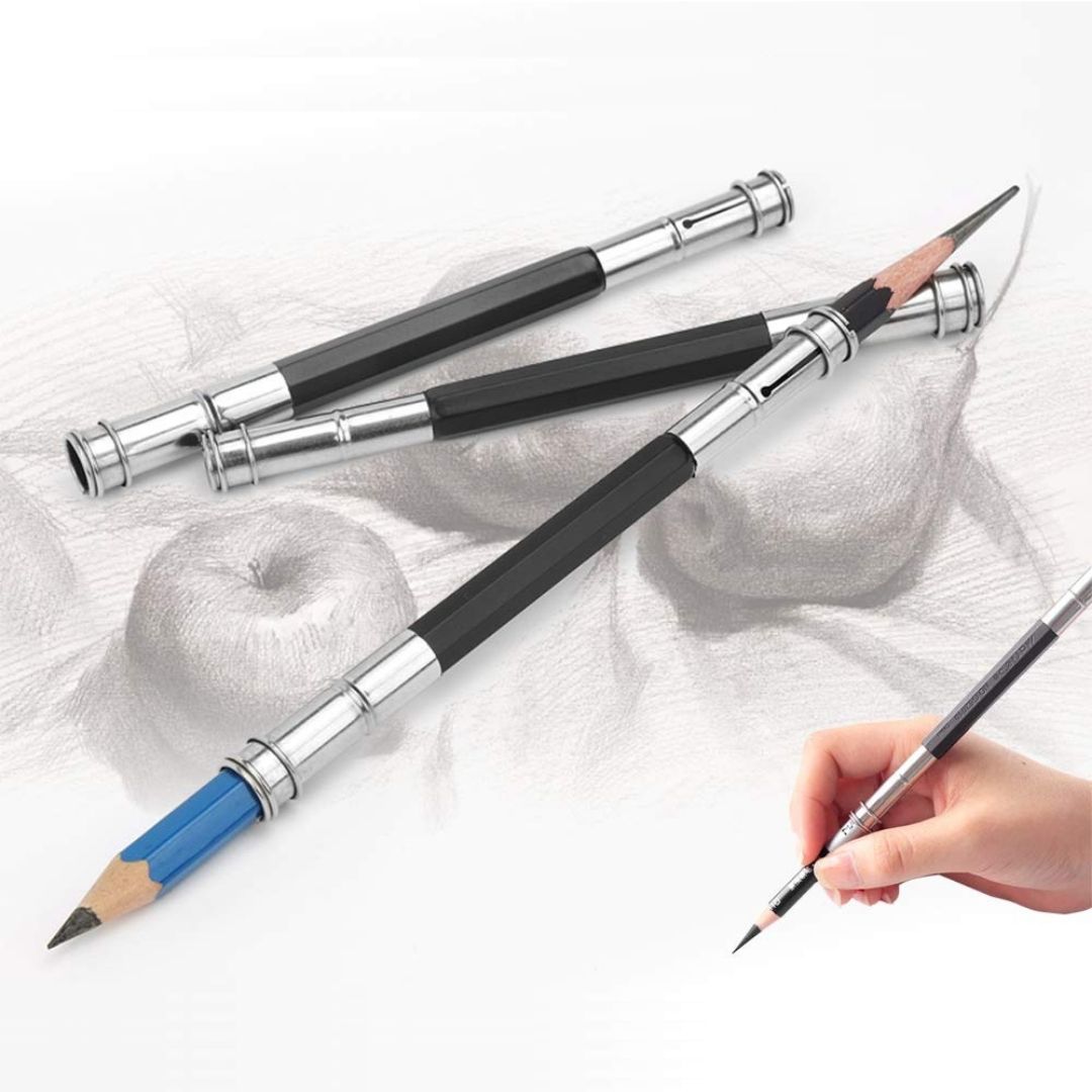 Pencil Extender/Lengthener with Metal Heads: Extend the Life of Your Pencils! ( Pack of 1 )