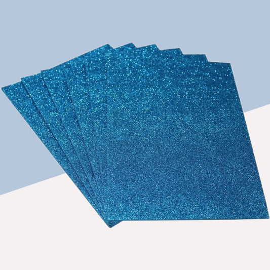 A4 Glitter Paper-Sparkling Blue ( Pack of 10 )