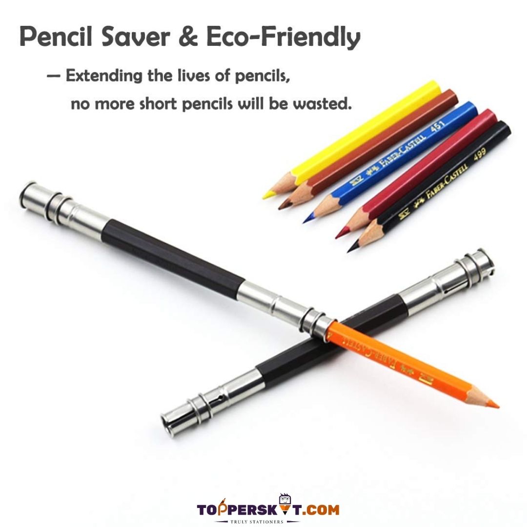 Pencil Extender/Lengthener with Metal Heads: Extend the Life of Your Pencils! ( Pack of 1 ) - Topperskit LLP