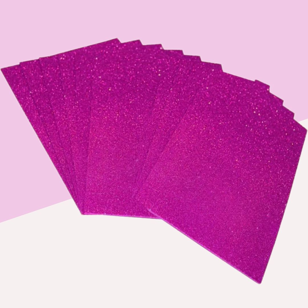 A4 Glitter Paper-Sparkling Purple ( Pack of 10 ) - Topperskit LLP