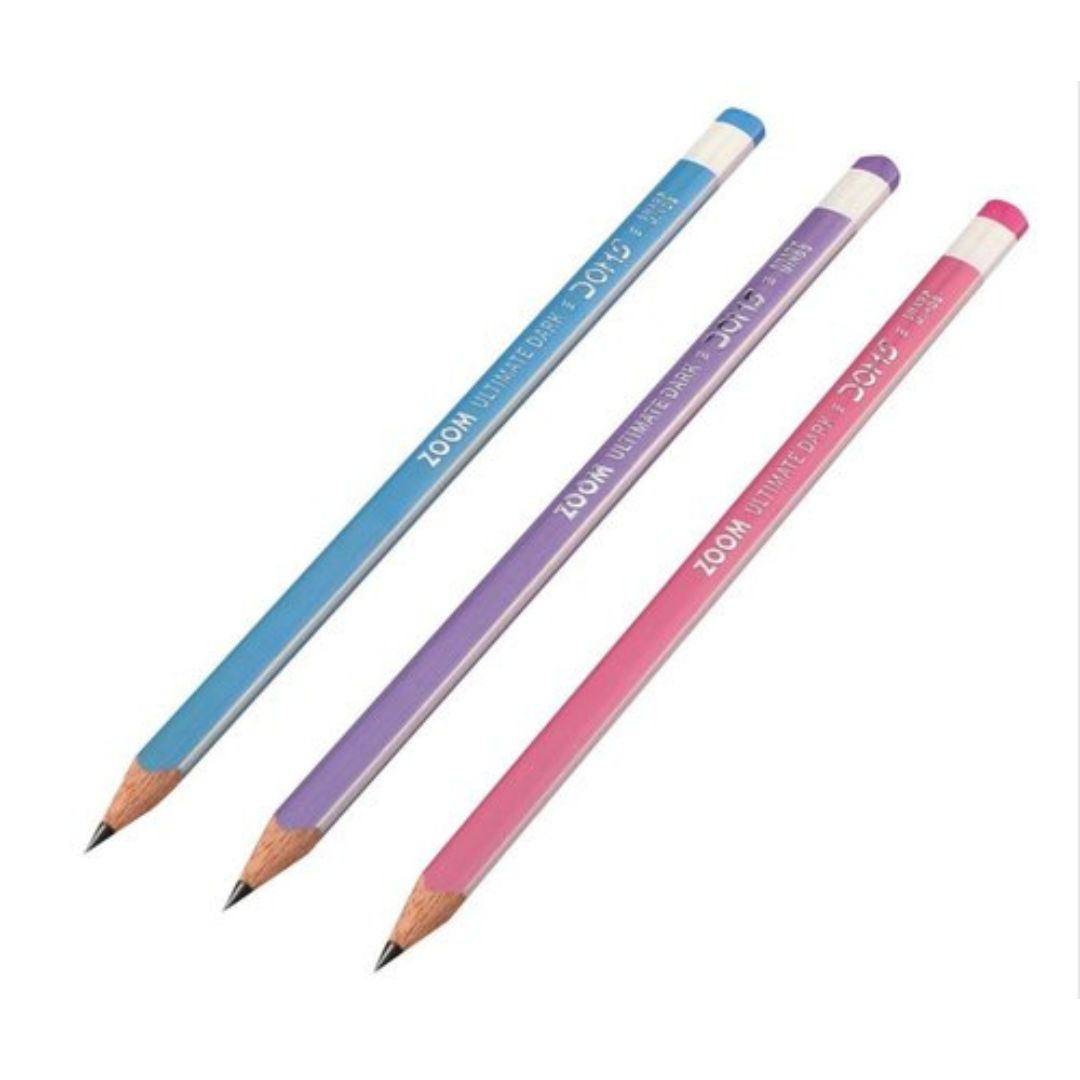 Doms Zoom Ultimate Dark Triangle Pencils for Precision Writing Excellence ( Pack Of 10 ) - Topperskit LLP