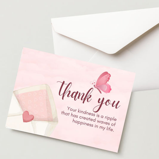 Thank You greeting Card - Premium 300 GSM Paper with Envelope (Pack of 1)