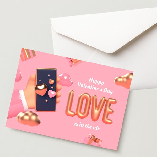 Premium Valentine's Day Greeting Card 300 GSM Cold Pressed Paper with 1 Envelope