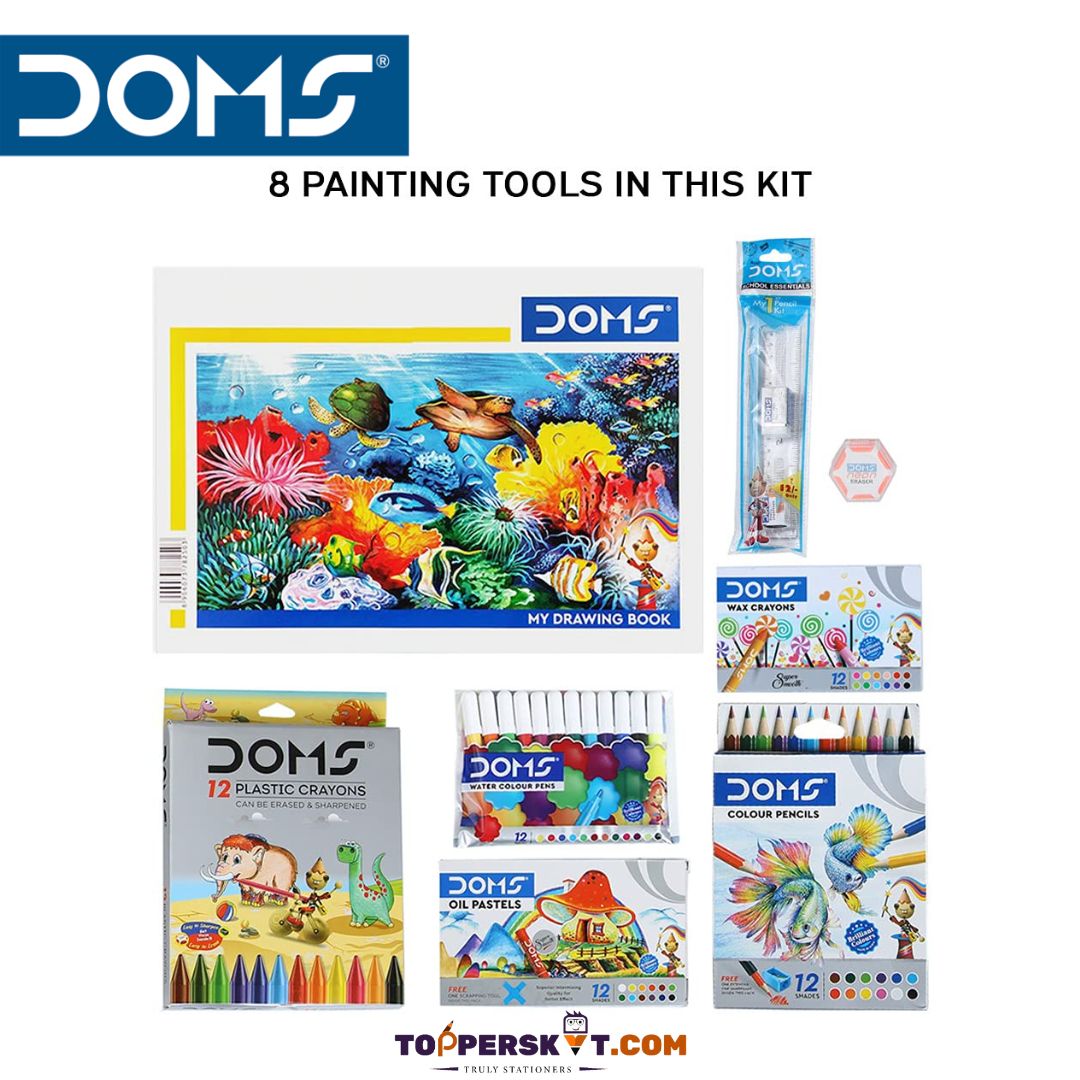 DOMS Art Strokes Kit: Comprehensive 9-Piece Set for Creative Exploration, Perfect Gift for Young Artists ( Pack of 1 ) - Topperskit LLP