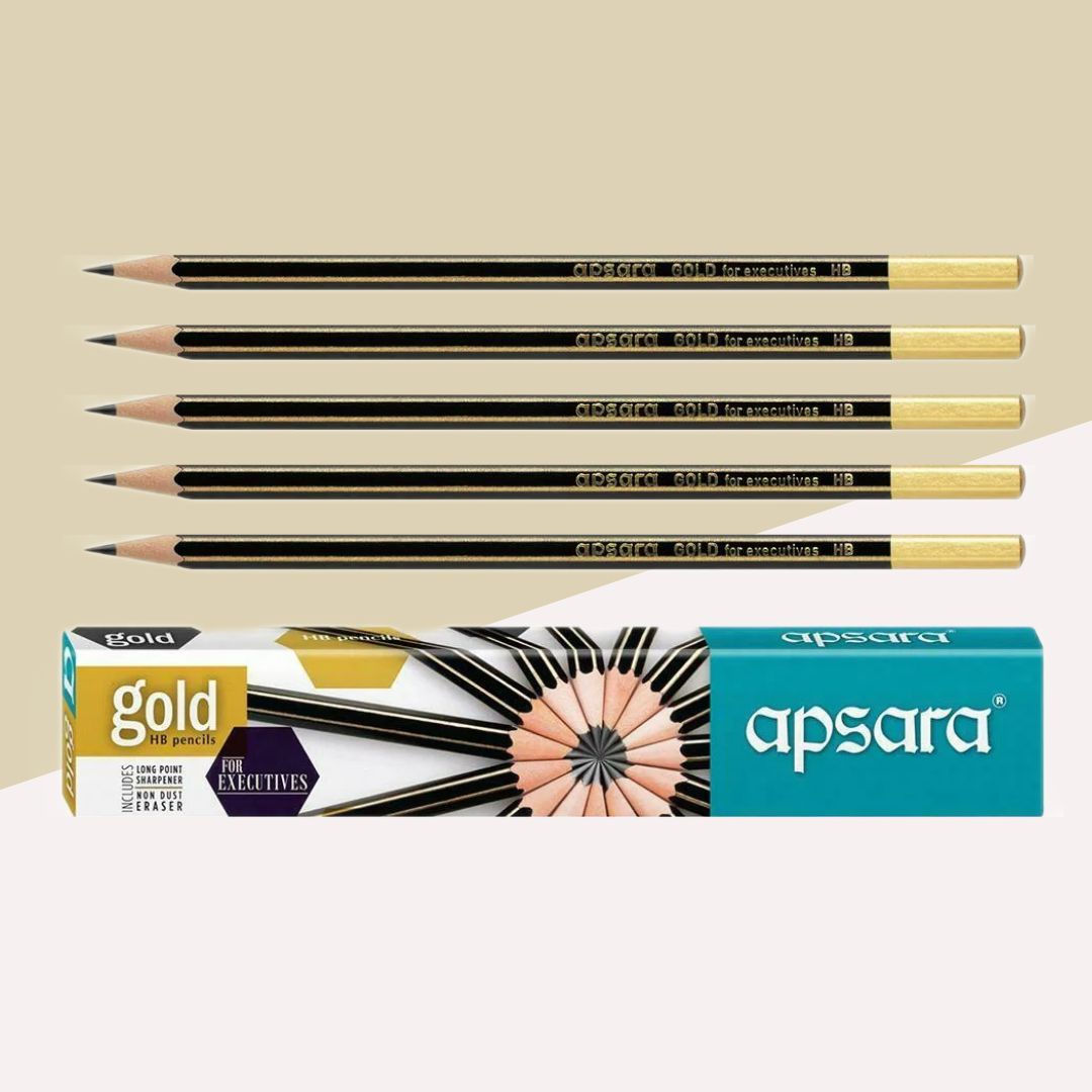 Apsara Gold HB Pencil Set: Elegance and Reliability in Writing ( Pack Of 10 ) - Topperskit LLP