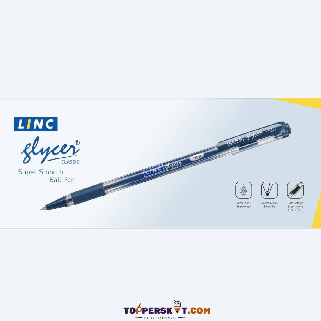 Linc Glycer Ball Pen  – Blue: Effortless Writing with Fast Flowing Ink Technology ( Pack of 1 ) - Topperskit LLP