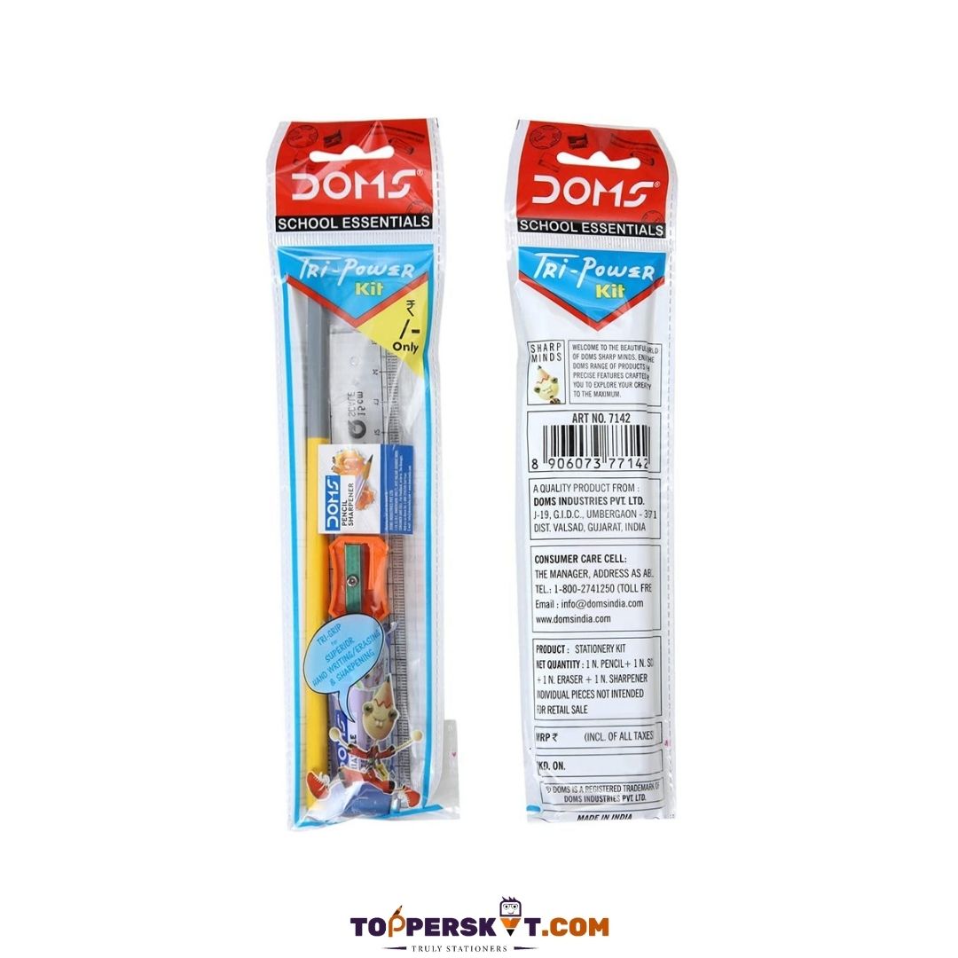 DOMS School Essentials Tri Power Kit: Premium Tools for School Success ( Pack Of 1 ) - Topperskit LLP