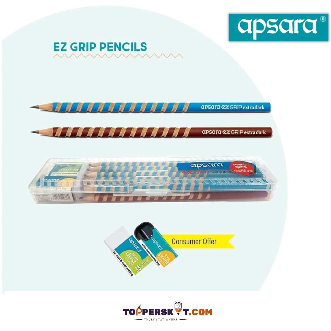 Apsara EZ Grip Pencils : Comfort and Quality Combined ( Pack Of 10 ) - Topperskit LLP