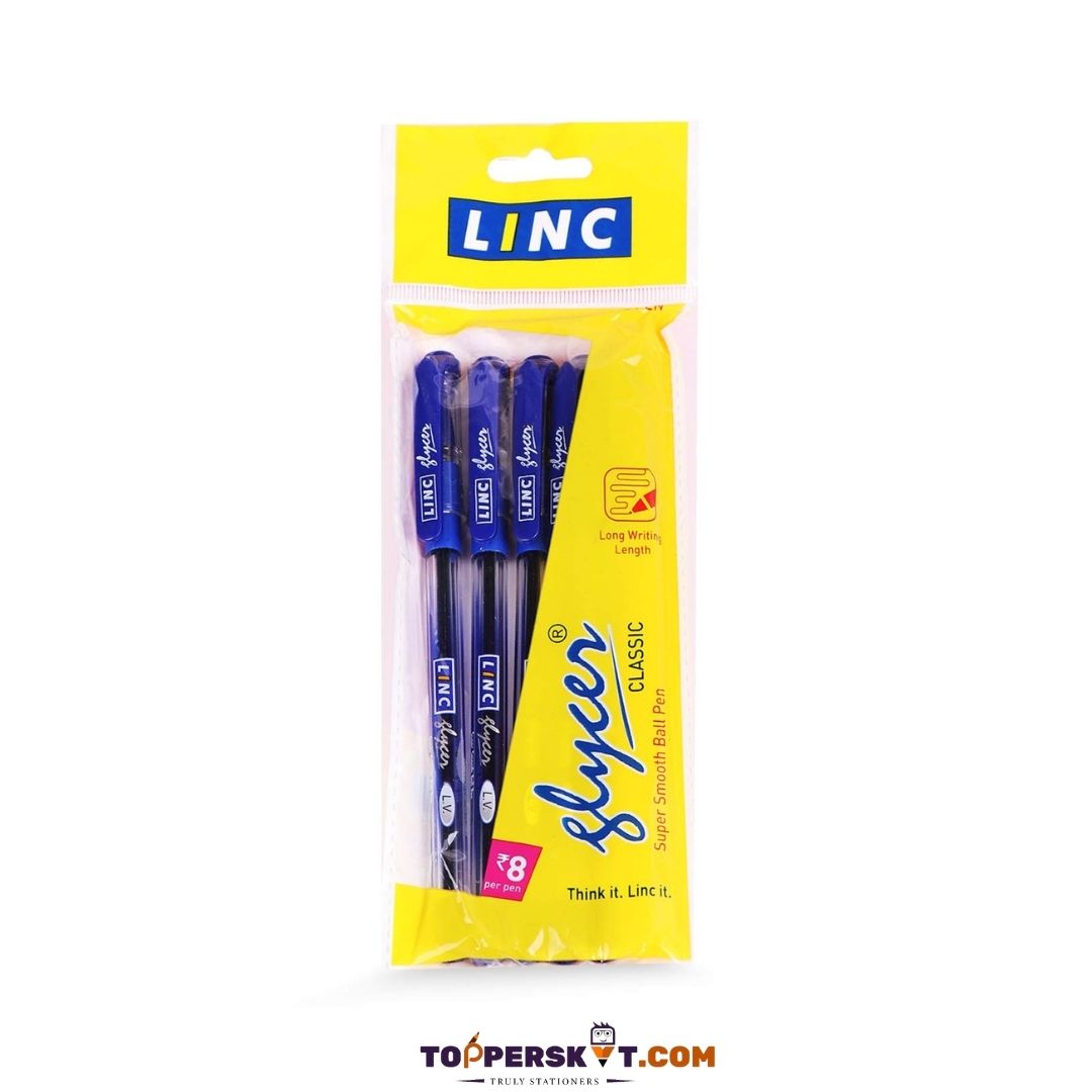 Linc Glycer Ball Pen  – Blue: Effortless Writing with Fast Flowing Ink Technology ( Pack of 1 ) - Topperskit LLP