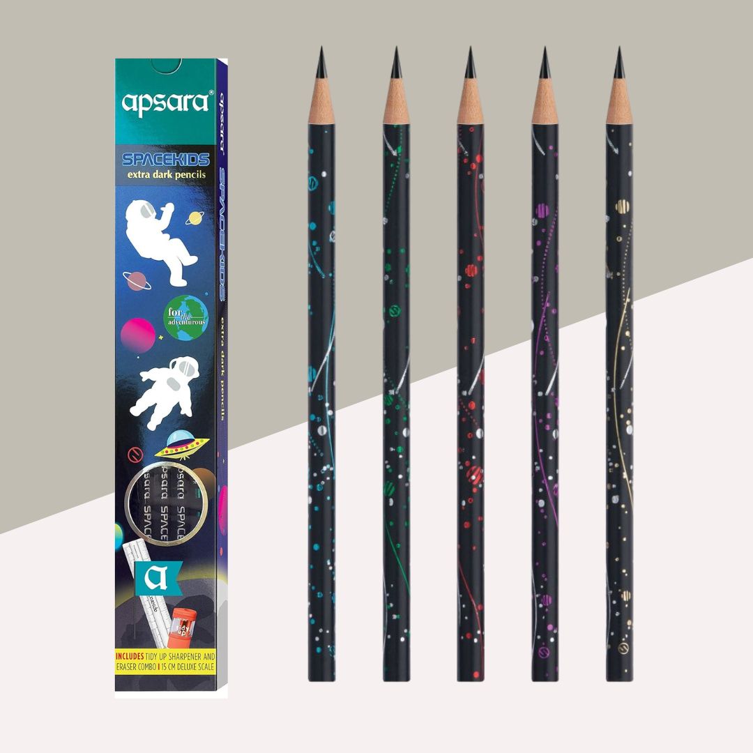 Apsara Space Kids Extra Dark Pencil Set : Galactic Sketchers ( Pack of 10 ) - Topperskit LLP